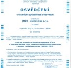 Certificate of technical competence of the supplier.