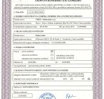 Certificate of conformity of the entity in charge of maintenance