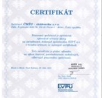 Certifikát EVPÚ.